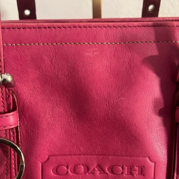 π Y2K (2005) Coach Fuchsia Leather Tote Bag - Picture 13 of 14